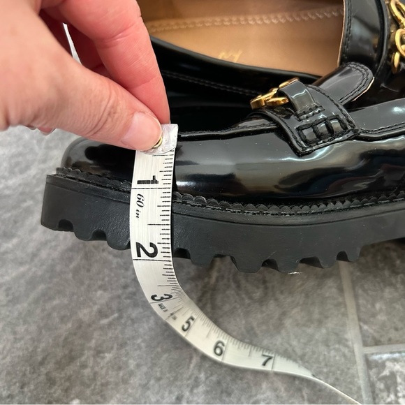 Sam Edelman Circus Black Patent Chunky Loafer Horse Bit Faux Leather Size 6 - Picture 16 of 16